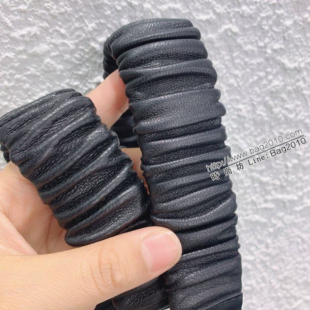 Chanel女士皮帶 香奈兒彈羊絨皮和羊皮搭鑽扣腰帶 香奈兒彈力腰帶  jjp2159